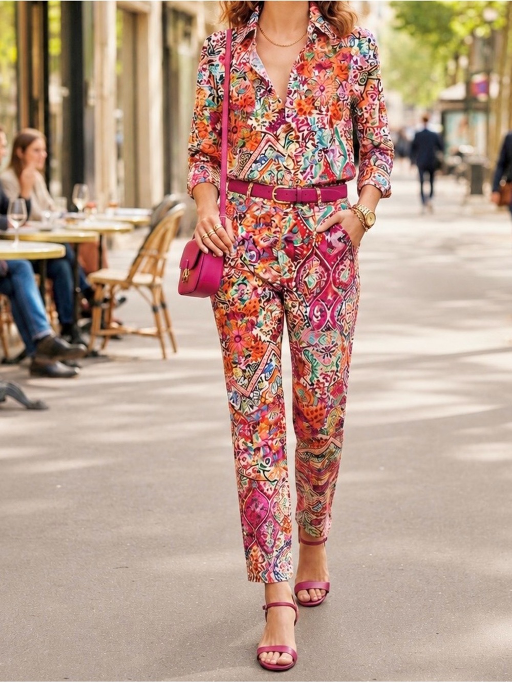 🌺Ralph Lauren Pink Multicolor Floral Paisley Patchwork Button Down Shirt M